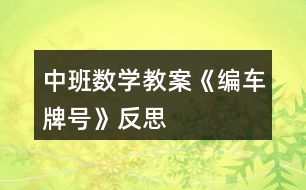 中班數(shù)學教案《編車牌號》反思