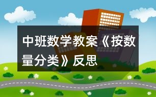 中班數(shù)學教案《按數(shù)量分類》反思