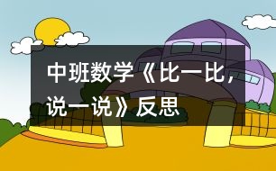 中班數(shù)學(xué)《比一比，說一說》反思