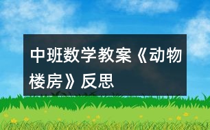 中班數學教案《動物樓房》反思