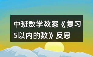 中班數(shù)學(xué)教案《復(fù)習(xí)5以內(nèi)的數(shù)》反思