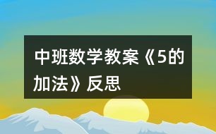 中班數學教案《5的加法》反思