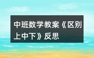 中班數(shù)學(xué)教案《區(qū)別上、中、下》反思