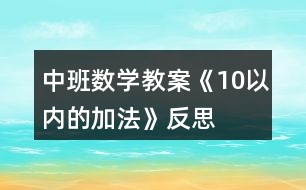 中班數(shù)學(xué)教案《10以內(nèi)的加法》反思