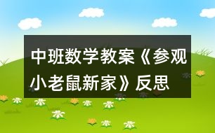 中班數學教案《參觀小老鼠新家》反思