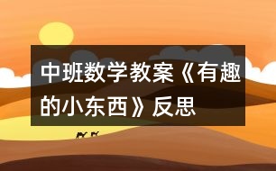 中班數(shù)學教案《有趣的小東西》反思