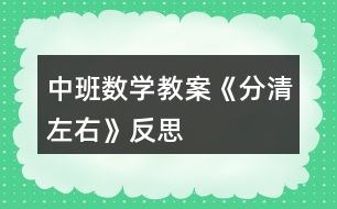 中班數(shù)學(xué)教案《分清左右》反思