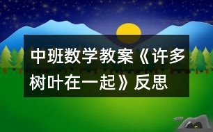 中班數(shù)學教案《許多樹葉在一起》反思