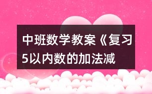 中班數(shù)學教案《復習5以內數(shù)的加法、減法》反思