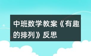 中班數(shù)學教案《有趣的排列》反思