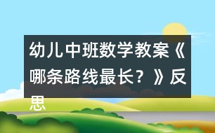 幼兒中班數(shù)學(xué)教案《哪條路線最長？》反思