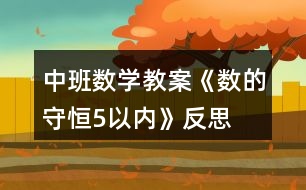 中班數學教案《數的守恒（5以內）》反思