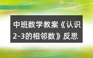 中班數(shù)學(xué)教案《認(rèn)識2-3的相鄰數(shù)》反思