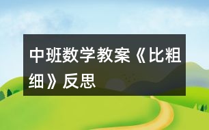 中班數(shù)學(xué)教案《比粗細(xì)》反思