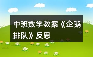 中班數(shù)學(xué)教案《企鵝排隊》反思