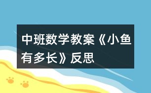 中班數學教案《小魚有多長》反思