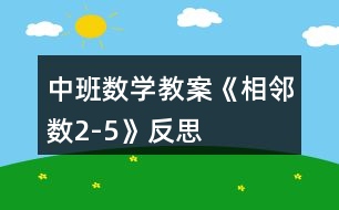 中班數(shù)學教案《相鄰數(shù)2-5》反思