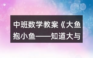 中班數(shù)學教案《大魚抱小魚――知道大與小的概念》反思