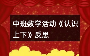 中班數(shù)學活動《認識上下》反思