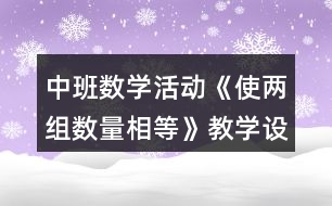 中班數(shù)學(xué)活動(dòng)《使兩組數(shù)量相等》教學(xué)設(shè)計(jì)反思