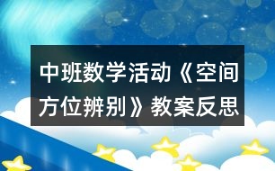 中班數(shù)學活動《空間方位辨別》教案反思