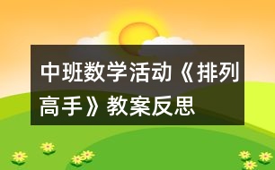 中班數(shù)學(xué)活動《排列高手》教案反思