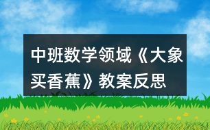 中班數(shù)學領域《大象買香蕉》教案反思