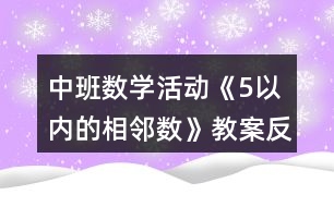 中班數(shù)學(xué)活動《5以內(nèi)的相鄰數(shù)》教案反思