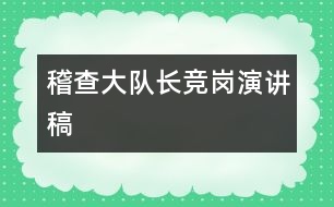 稽查大隊(duì)長(zhǎng)競(jìng)崗演講稿