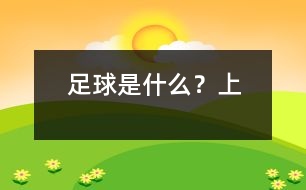 足球是什么？（上）