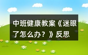 中班健康教案《迷眼了怎么辦？》反思