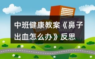 中班健康教案《鼻子出血怎么辦》反思