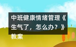 中班健康情緒管理《生氣了，怎么辦？》教案反思