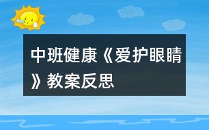 中班健康《愛護(hù)眼睛》教案反思