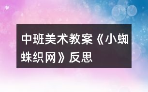 中班美術教案《小蜘蛛織網(wǎng)》反思