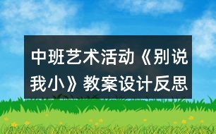 中班藝術(shù)活動(dòng)《別說我小》教案設(shè)計(jì)反思