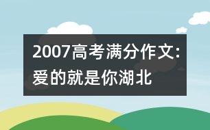 2007高考滿分作文:愛的就是你（湖北）