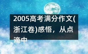 2005高考滿分作文(浙江卷)：感悟，從點(diǎn)滴中開始