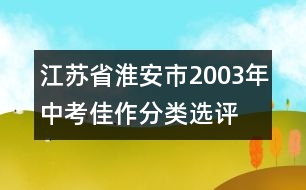 江蘇省淮安市2003年中考佳作分類選評