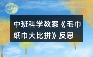 中班科學(xué)教案《毛巾紙巾大比拼》反思