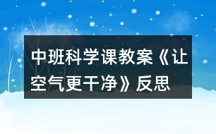 中班科學(xué)課教案《讓空氣更干凈》反思