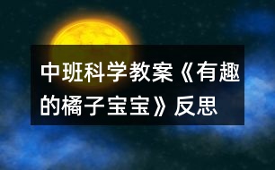 中班科學教案《有趣的橘子寶寶》反思