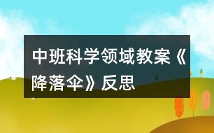 中班科學(xué)領(lǐng)域教案《降落傘》反思