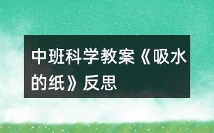 中班科學教案《吸水的紙》反思