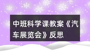 中班科學(xué)課教案《汽車展覽會(huì)》反思