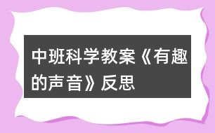 中班科學(xué)教案《有趣的聲音》反思