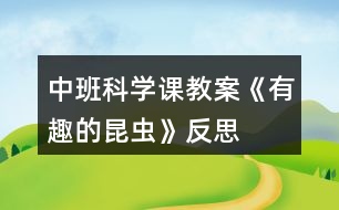 中班科學(xué)課教案《有趣的昆蟲》反思