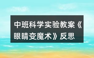 中班科學(xué)實(shí)驗(yàn)教案《眼睛變魔術(shù)》反思