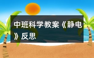 中班科學教案《靜電》反思