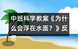 中班科學(xué)教案《為什么會浮在水面？》反思